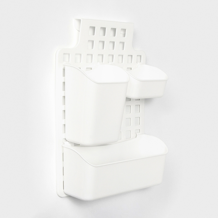 Корзина для хранения подвесная с контейнерами, 29×9,5×38 см, цвет белый Корзина для хранения подвесная с контейнерами, 29×9,5×38 см, цвет белый