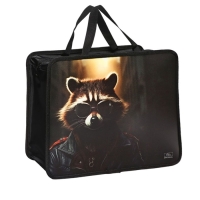 Папка с ручками А4, 330 х 260 х 75 мм, пластиковая, ручки-тесьма, Calligrata "Енот" Папка с ручками А4, 330 х 260 х 75 мм, пластиковая, ручки-тесьма, Calligrata "Енот"