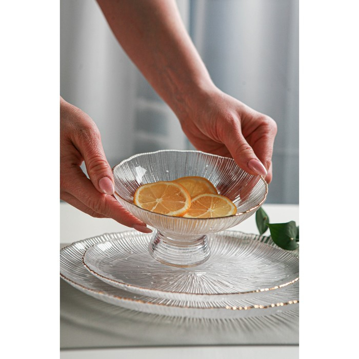 Ваза из стекла для фруктов «Фейверк», 350 мл, 15×7,5 см, цвет прозрачный Ваза из стекла для фруктов «Фейверк», 350 мл, 15×7,5 см, цвет прозрачный