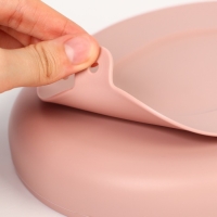 Тарелка детская 2 секции, &laquo;Слоник&raquo; M&B, 16х19,8х3, пыльная роза