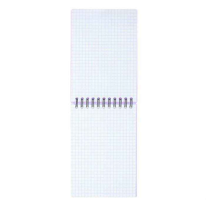 Блокнот на спирали А6, 80 листов, клетка , ErichKrause "Lavender", пластиковая обложка шелкография, блок офсет белизна 100%