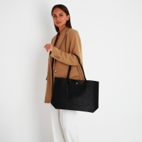 Сумка женская тоут на магните, цвет чёрный