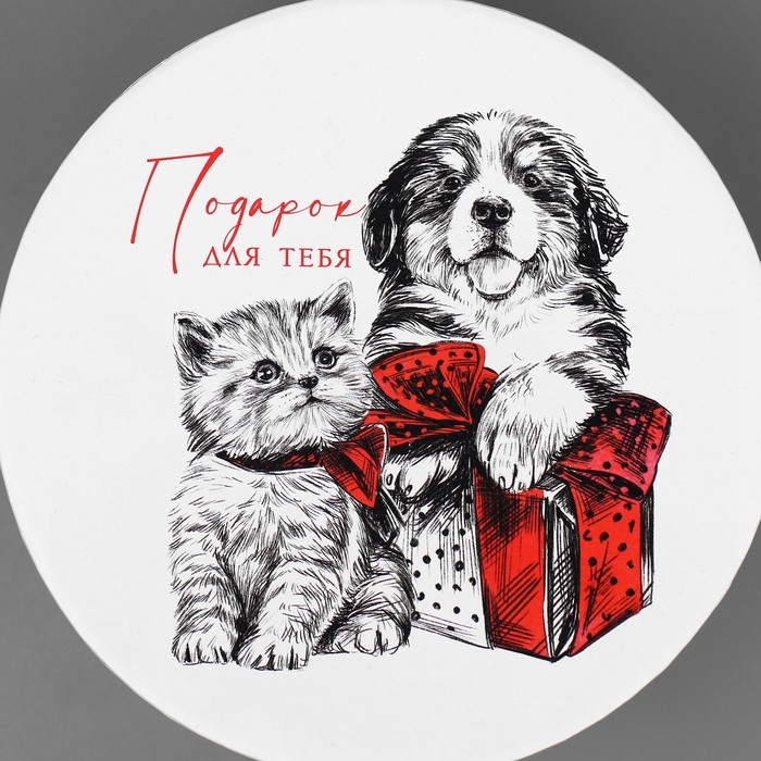 Коробка подарочная круглая &laquo;Подарок для тебя&raquo;, 14 х 16 см, Новый год