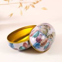 Шкатулка металл яйцо "Два пасхальных зайчика" 7х6,5х11 см Шкатулка металл яйцо "Два пасхальных зайчика" 7х6,5х11 см