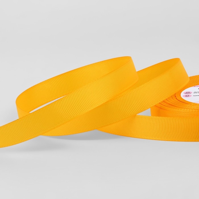 Лента репсовая, 15 мм, 23 &plusmn; 1 м, цвет жёлтый №85