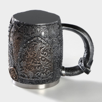 Кружка из нержавеющей стали &laquo;Шлем&raquo;, 400 мл, цвет серебристый