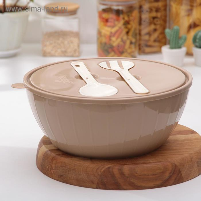 Салатник с крышкой и приборами &laquo;Bono&raquo;, 5 л, цвет микс