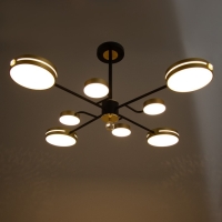 Люстра "Ласера" 8хLED 144Вт 3000-6000К черно-золотой 75х75х48 см BayerLux