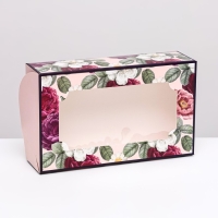 Коробка складная с окном под зефир "FOR YOU", 25 х 15 х 7 см