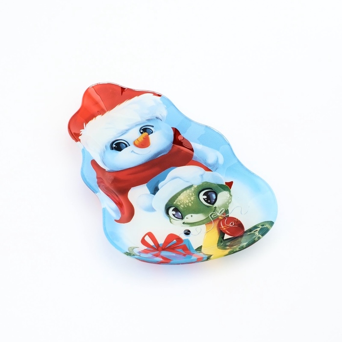 Тарелка стеклянная новогодняя Дорого внимание «Змейка», 13,4 х 20,5 см, стекло Тарелка стеклянная новогодняя Дорого внимание «Змейка», 13,4 х 20,5 см, стекло