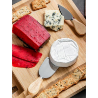 Набор для подачи сыра &laquo;Маасдам&raquo;, 4 ножа, бамбук