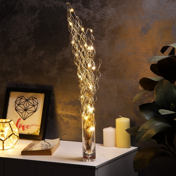 Светодиодная фигура «Ветвь» 60х20х3 см, 20 LED, батарейки АAх2 (не в комплекте), свечение теплое белое Светодиодная фигура «Ветвь» 60х20х3 см, 20 LED, батарейки АAх2 (не в комплекте), свечение теплое белое