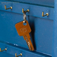 Ключница дерево 7 крючков "Мрамор и золотой папоротник" 24х20х6,5 см