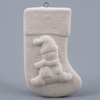 Новый год! Ёлочное украшение под раскраску &laquo;Носочек&raquo; с подвесом, кисть