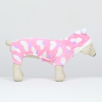 Комбинезон "Любовь" с капюшоном, размер M (ДС 30 см, ОГ 40 см, ОШ 30 см), розовый