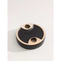 Набор для ванной комнаты Доляна &laquo;Клеопатра&raquo;, 3 предмета (мыльница, дозатор для мыла, стакан), цвет чёрно-золотой