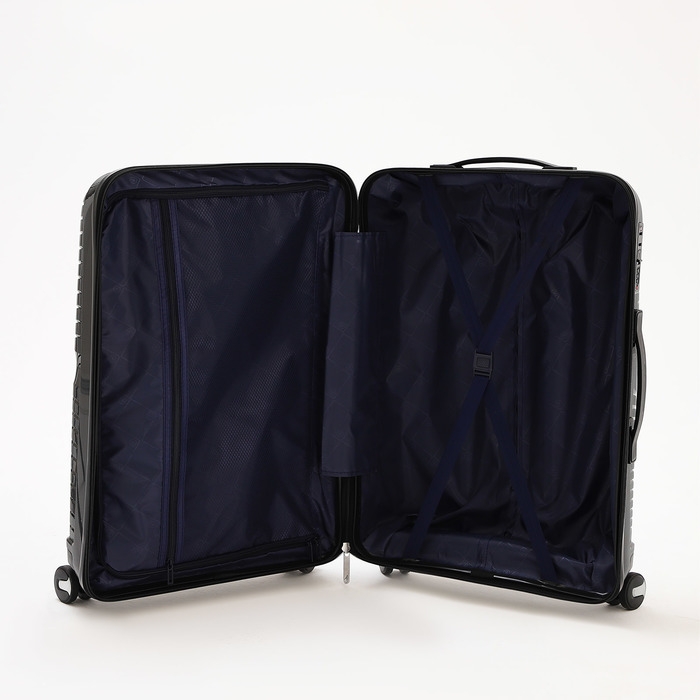 Чемодан средний 69 л (M), отдел на молнии, кодовый замок, 4 колеса, цвет чёрный