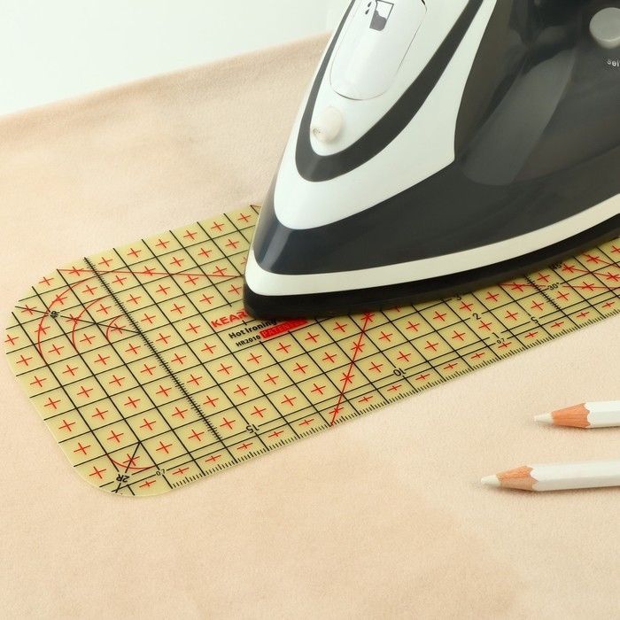 Лекало портновское метрическое, жаропрочное, 20 &times; 10 см, цвет жёлтый