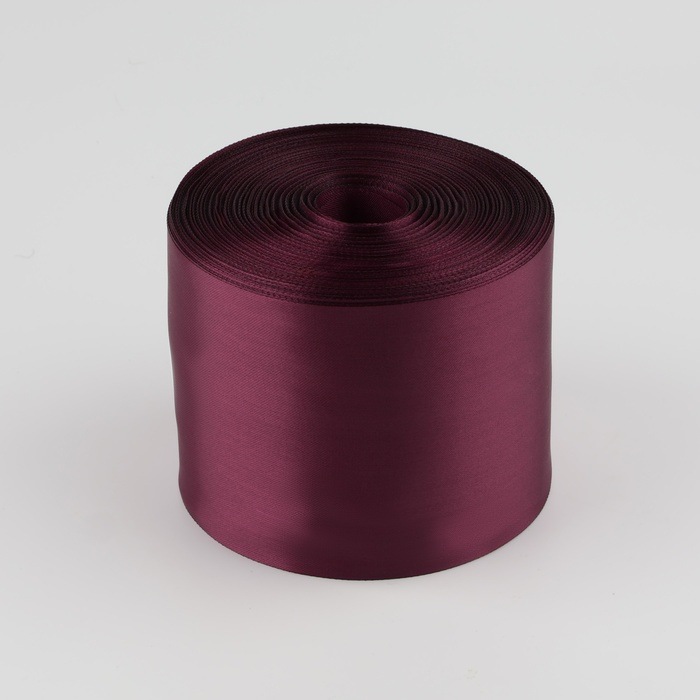 Лента атласная, 100 мм &times; 100 &plusmn; 5 м, цвет бордовый