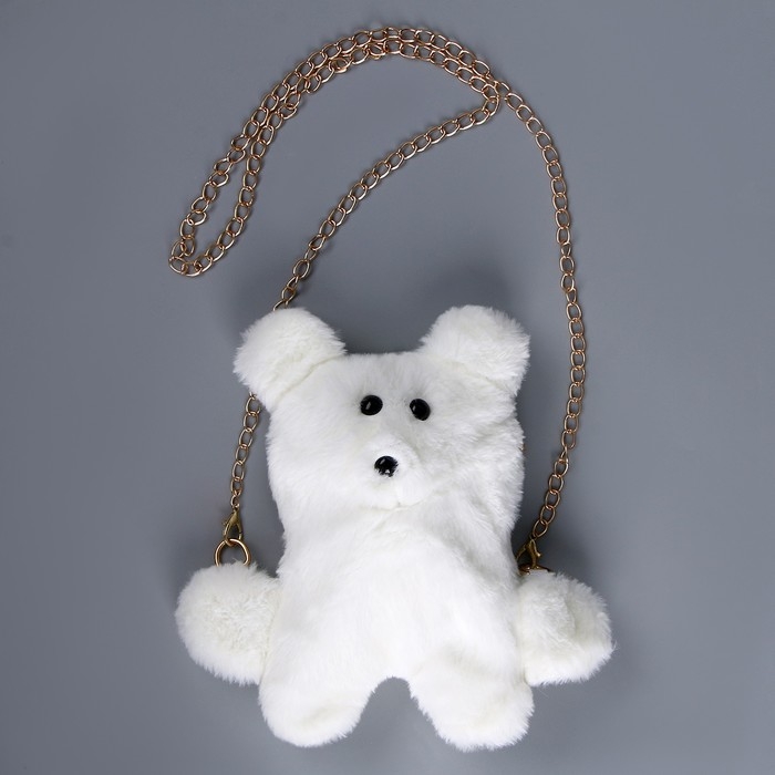 Сумка плюшевая Сумка плюшевая "Мишка", цвет белый