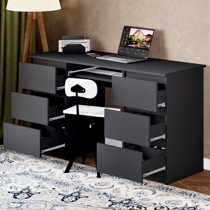 Стол письменный Мадера, 1360х500х770, Графит