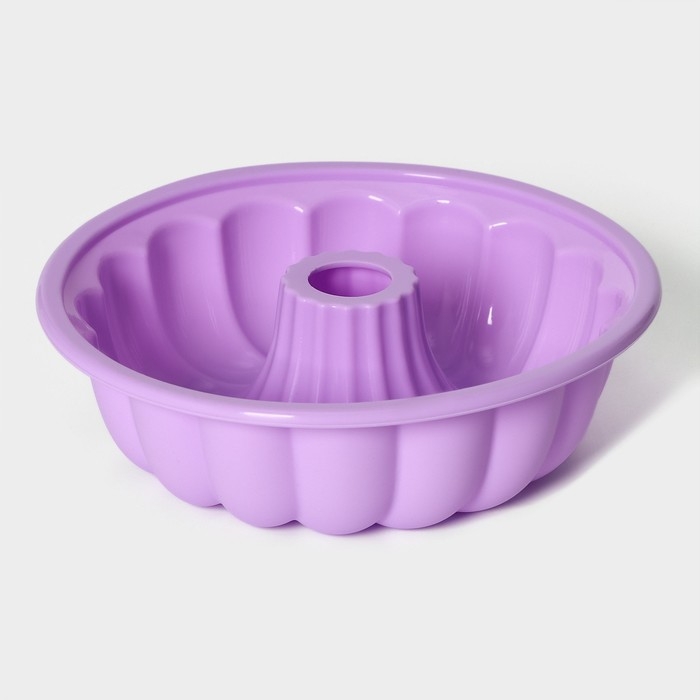 Форма для выпечки Доляна «Немецкий кекс. Завиток», силикон, d=20 см, внутренний d=18,5 см, цвет сиреневый Форма для выпечки Доляна «Немецкий кекс. Завиток», силикон, d=20 см, внутренний d=18,5 см, цвет сиреневый