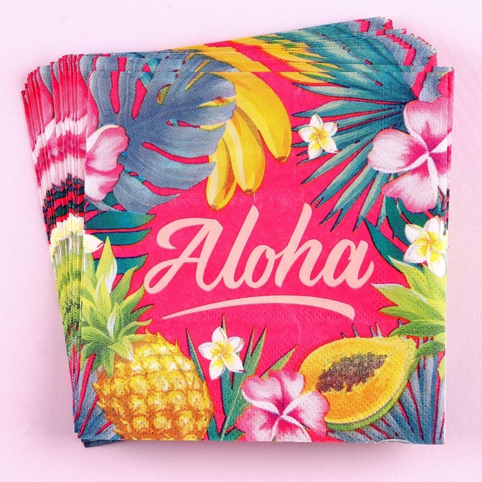 Салфетки бумажные Aloha, 25 &times; 25 см, в наборе 20 шт.