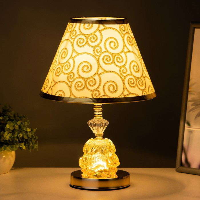 Лампа настольная "Арабис" E27 40W низ с подсветкой 22,5х22,5х33,5 см RISALUX