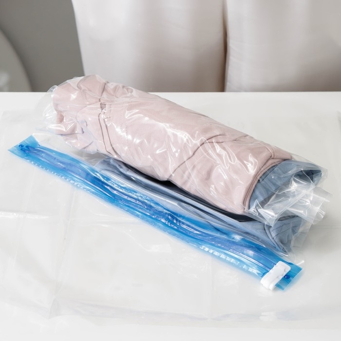 Вакуумный пакет скручивающийся дорожный, 38&times;54 см, 2 шт, цвет МИКС