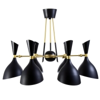 Люстра "Бастони" 6хЕ14 40Вт черно-золотой 70х70х54 см BayerLux