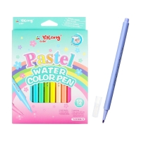 Фломастеры 12 цветов Пастель,корпус треугольный,с пулевидным наконечником,в картонной коробк   10553