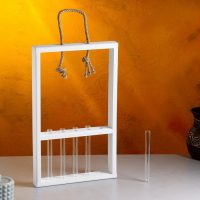 Кашпо деревянное 26×5×40 см с 5 колбами 15 см "Рамка Экстра Слим", белый Дарим Красиво Кашпо деревянное 26×5×40 см с 5 колбами 15 см "Рамка Экстра Слим", белый Дарим Красиво