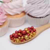 Посыпка кондитерская с глиттером «Блеск», золотой, красный, 50 г Посыпка кондитерская с глиттером «Блеск», золотой, красный, 50 г