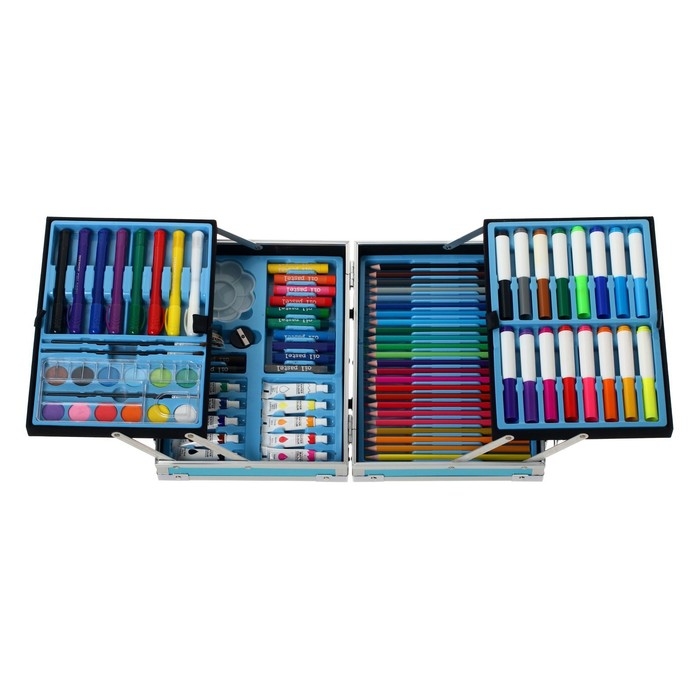 Набор для рисования, в чемоданчике, синий Набор для рисования, в чемоданчике, синий