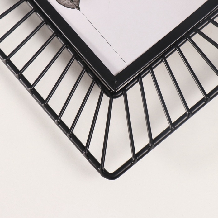 Фоторамка металл на 1 фото 10х15 см "Солнце" черный 18х23,7 см