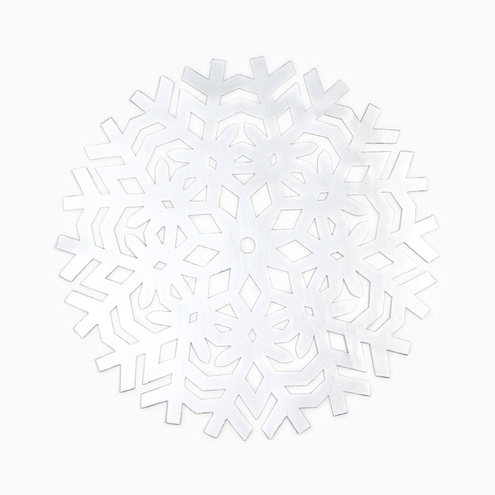 Новый год. Салфетка новогодняя сервировочная Доляна Снежинка, цвет серебро, d 38 см