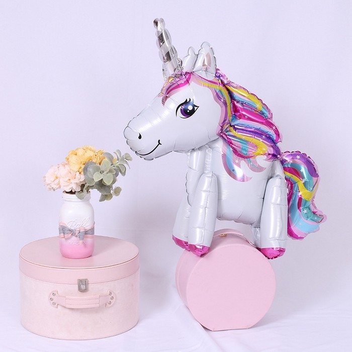 Шар фольгированный 24 Шар фольгированный 24" «Единорог-игрушка», цвет белый, под воздух