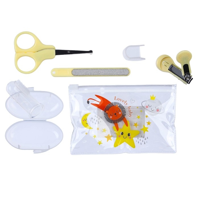 Набор маникюрный детский &laquo;Наше Чудо&raquo;, 4 предмета: ножнички, книпсер, пилочка, щётка