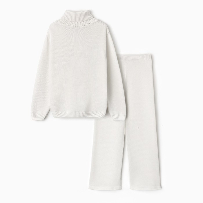 Костюм вязаный детский (Свитер и брюки) MINAKU, цвет молочный, рост 110 см