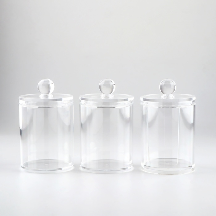 Органайзер для ватных палочек и дисков, с крышкой, 3 секции, 29 × 7 × 7см, в картонной коробке, цвет прозрачный Органайзер для ватных палочек и дисков, с крышкой, 3 секции, 29 × 7 × 7см, в картонной коробке, цвет прозрачный