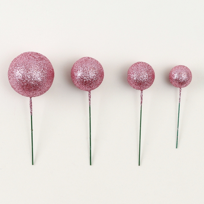 Набор топперов &laquo;Бусины&raquo;, набор 20 шт., цвет розовый