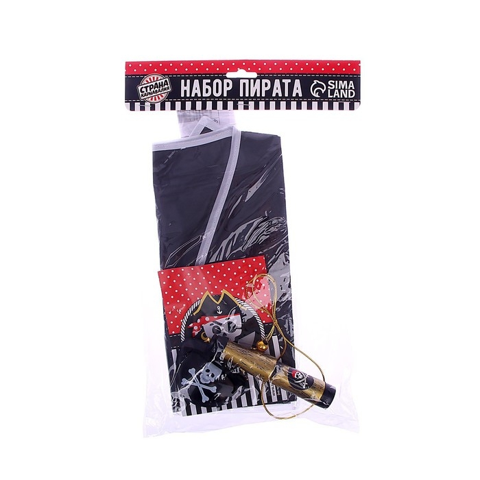Набор пирата &laquo;Карамба&raquo;, 6 предметов: шляпа, жилетка, наглазник, орден, подзорная труба, кодекс