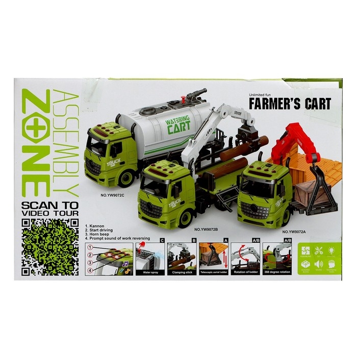 Конструктор винтовой &laquo;Лесопогрузчик&raquo;, свет, звук, инерция, 76 деталей