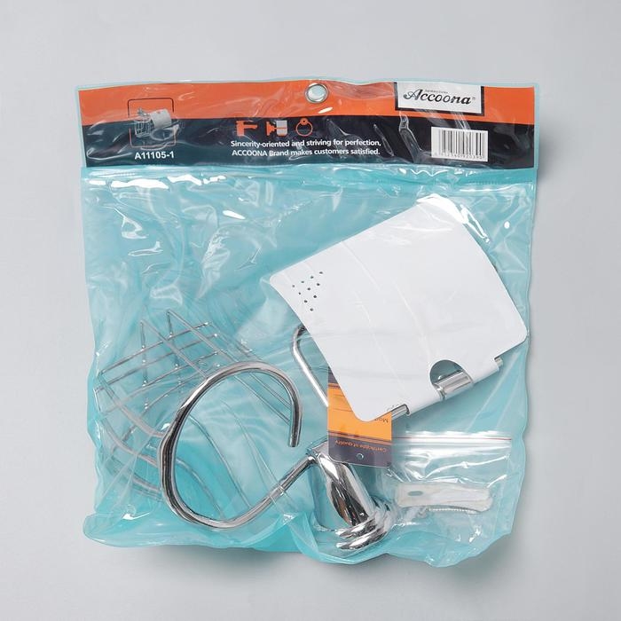 Держатель для туалетной бумаги Accoona, отсек под освежитель воздуха, цвет хром