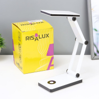 Настольная лампа складная "Современный" 30хLED от бат./USB бело-черн. 24х7х12,5 см RISALUX