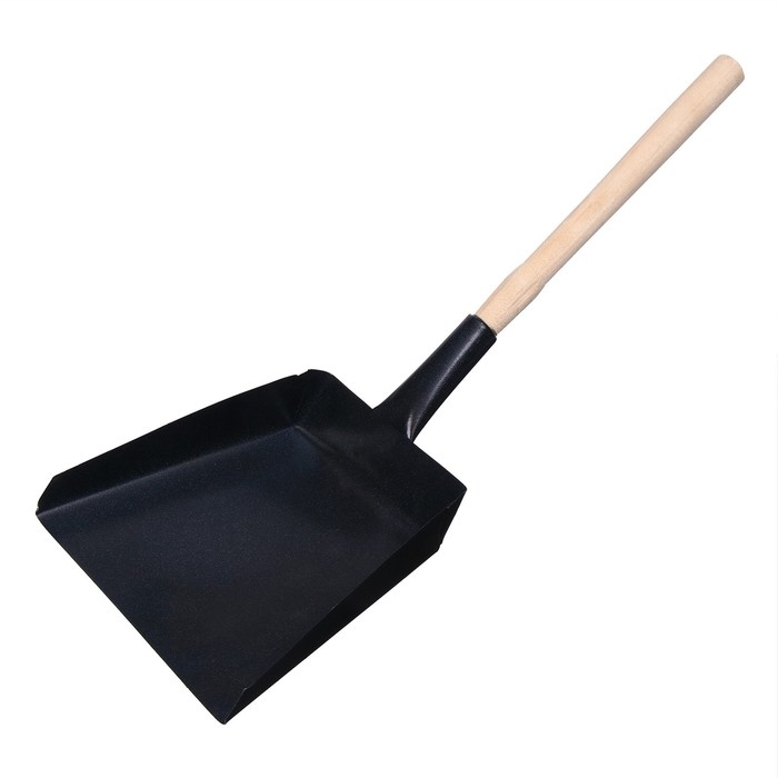 Совок хозяйственный, 19 &times; 19 &times; 5 см, металл, деревянный черенок 35 см, МИКС