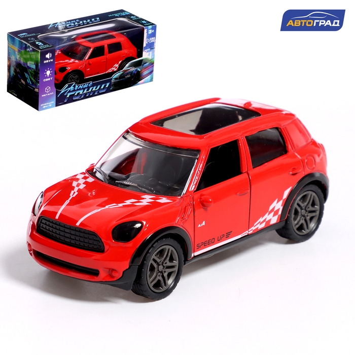 Машина металлическая &laquo;Ночные гонки&raquo;, инерционная, 1:32, открываются двери, звуковые и световые эффекты, цвет красный