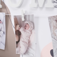 Фоторамка пластик на 3 фото 9х13 см "Дом" с прищепками, белая 40х30х2 см