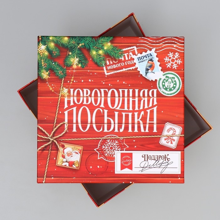 Коробка подарочная &laquo;Новогодняя посылка&raquo;, 26.2 х 26.2 х 14 см, Новый год