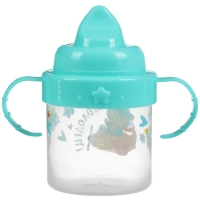 Поильник детский с твёрдым носиком «мишка», 140 мл., с ручками, цвет бирюзовый Поильник детский с твёрдым носиком «мишка», 140 мл., с ручками, цвет бирюзовый